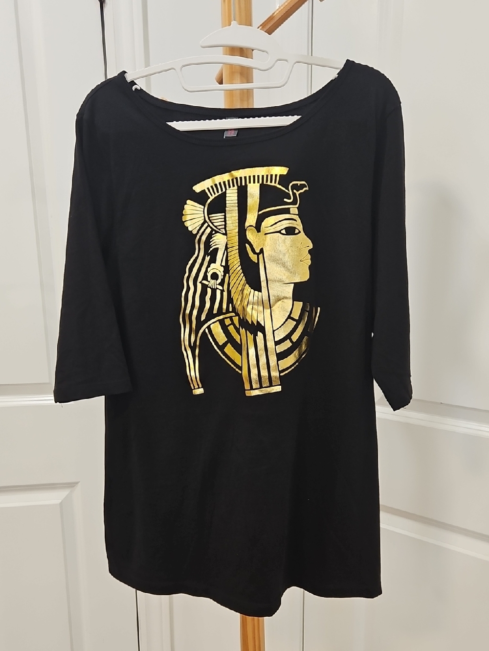 ROM Long Sleeve Dress with Gold Egyptian Motif